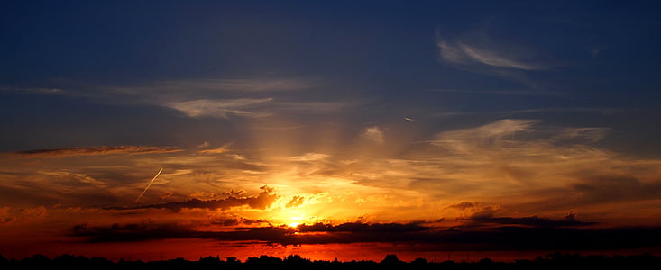Sunset, Great Plains-sovellukseen, taivas, pilvi, pilvinen taivas, valo, Sunshine