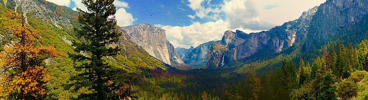 Panorama, Yosemite, Statele Unite ale Americii, America, munte, Parcul Naţional Yosemite, Parcul Naţional