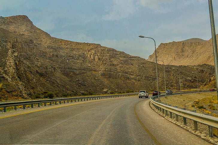 rue, voyage, voiture, montagne, Djebel akhdar, Oman, Nizwa