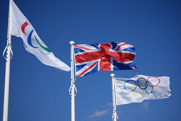 banderes, britànic, Unió, Union jack, Olímpic, celebració