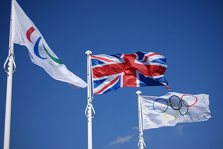 zastavice, britanski, unije, unije jack, Olimpijski, praznovanje