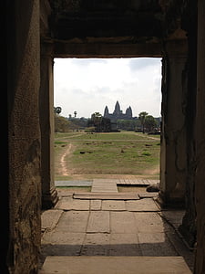 cambodia, angkor wat, asia, temple, door, architecture, cultures