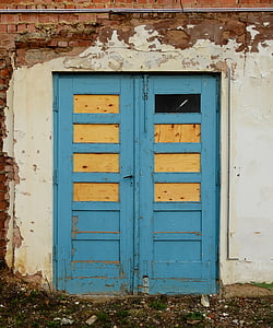 porta, vell, antiga porta, fusta, trencar, arquitectura, ruïna