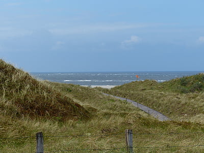 Nordsjøen, sanddynene, sjøen, kysten, Øst-Friesland, spiekeroog, landskapet