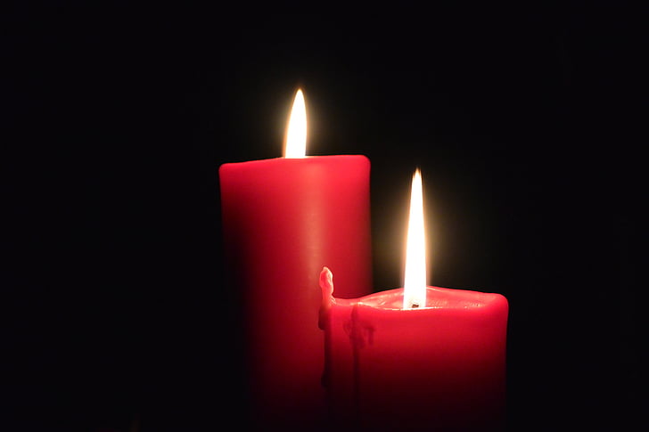 žvakė, šviesos, Žvakių šviesa, tamsus, liepsna, atmosferos, Advento