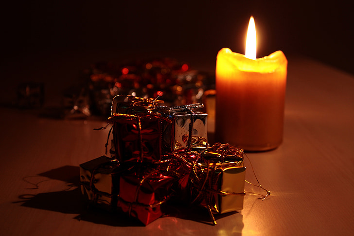 lilin, tagihan, cahaya, Paket, membuat, Natal, Festival