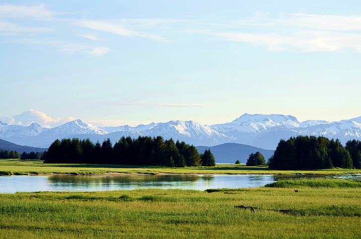 Alaska, chilkat bergen, chilkot bergen, Alaska scenery, Bergen, Oceaan en bergen, bergen en zee