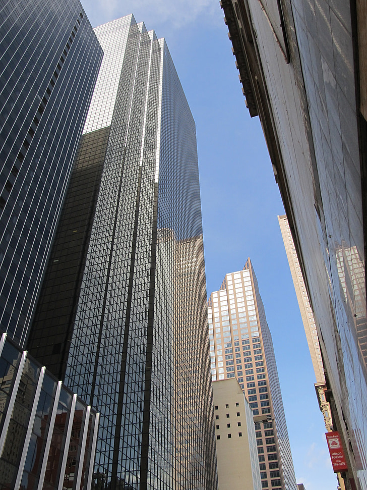Dallas, gratte-ciel, immeubles de bureaux, grande hauteur, Centre ville, au Texas, béton