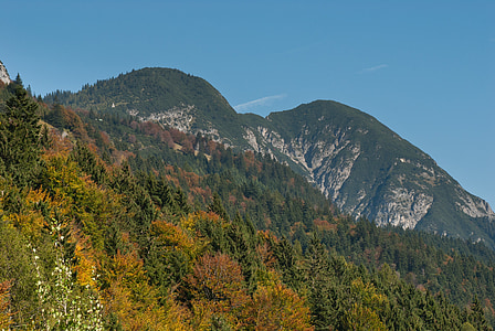 Austria, paisaje, Scenic, montañas, caída, otoño, cielo