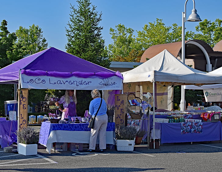 lavendel festival, Oak ridge, Tennessee, jaarlijkse, Festival, stand, kleurrijke