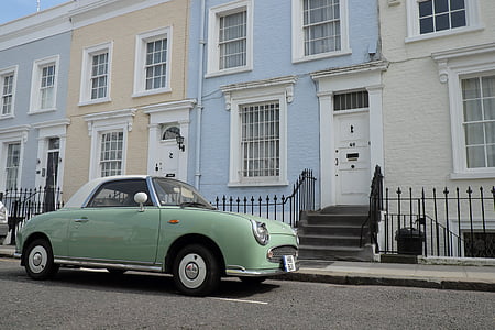 elegant, car, notting hill, neighborhood, london, uk, england