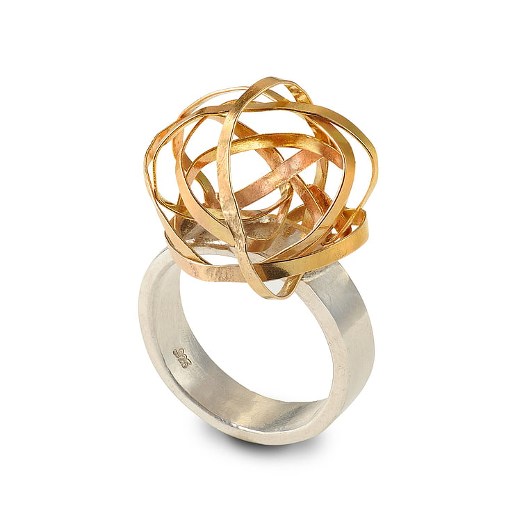 gold, knot, ring, art jewelry, gift, isolated