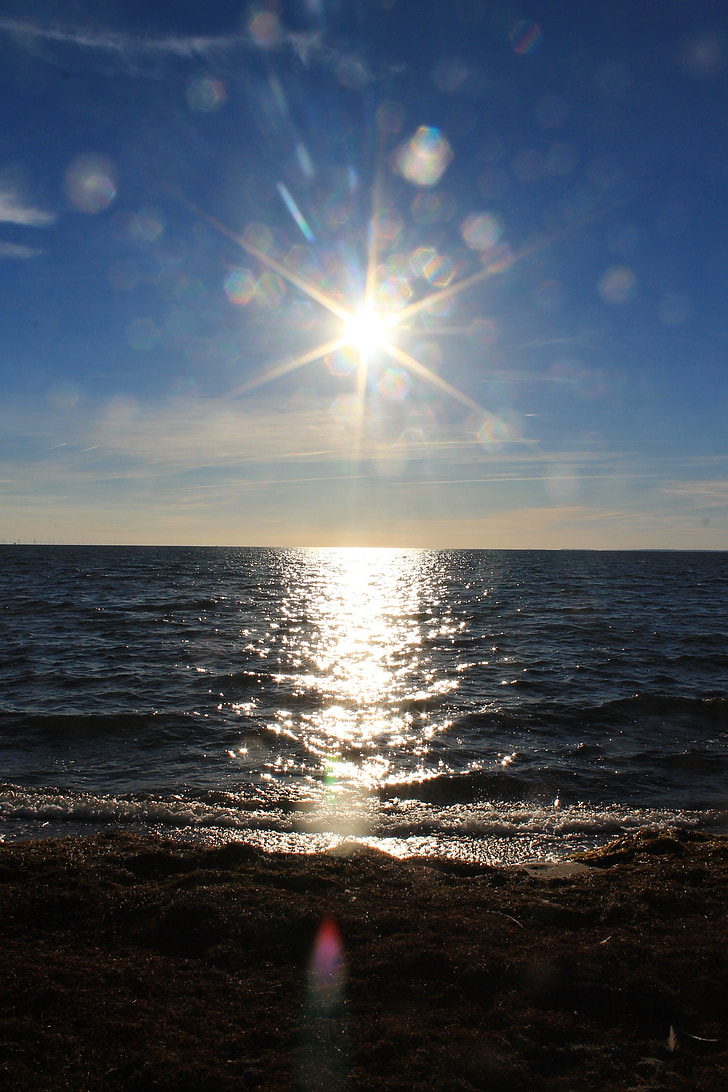 Baltijos jūros, jūra, Saulėlydis, Auksas, Gamta, vandens, Saulė