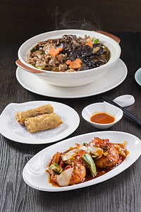 nel piatto, Cucina taiwanese, indagine di gamberetti, gamberoni, piastra, cibo e bevande, cibo