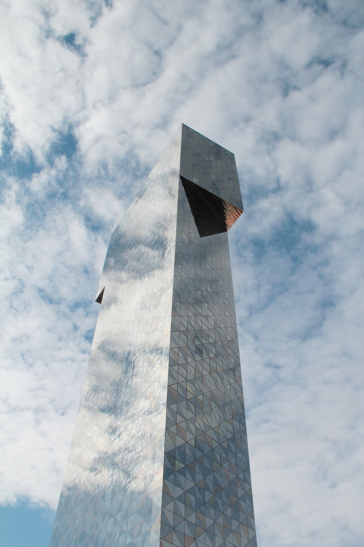 Victoria tower, věž, rakev, modrá, mrak, Stockholm, Švédsko