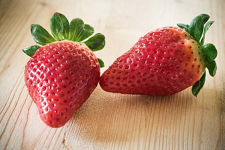maasikad, puu, südame, punane, suvel, fresón, Armas