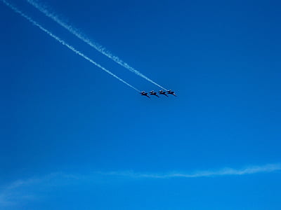 蓝色的天使, 喷气式飞机, f-18, 航展, 飞行, 飞行器, 飞机