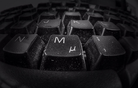 klaviatūra, raktai, Juoda, mygtuką, balta, kompiuterio klaviatūra, įvesties įrenginys