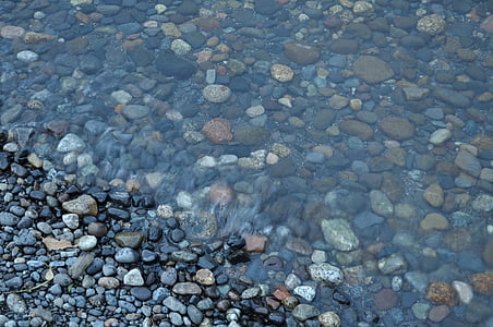 kameny, voda, jezero, povrch