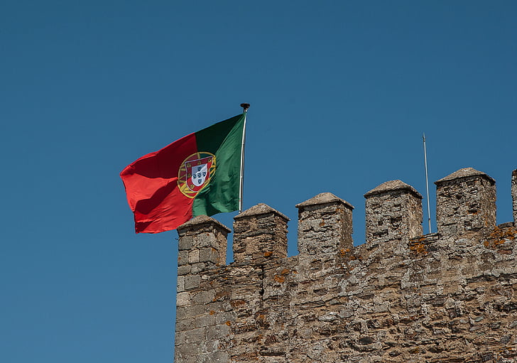 Portugal, vlag, Wallen, Kasteel, het platform, geschiedenis