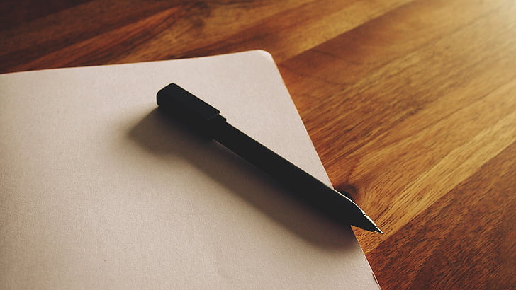 μαύρο, στυλό διαρκείας, στυλό, Σημειωματάριο (Notepad), χαρτί, γραφείο, γραφείο