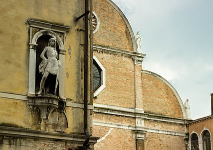 senas statula, nišą, Italų, skulptūra, statula, viduramžių, Renesanso