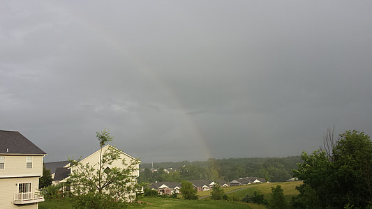 arco iris, después de la lluvia, lluvia