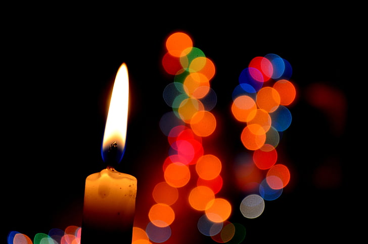 κερί, bokeh, φώτα, φλόγα, ζεστασιά, ζεστό, Ρομαντικό