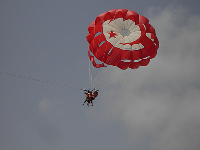 parašiutas, vandens sportas, dangus, mėlyna, vėjo energija, atostogų, Tunisas