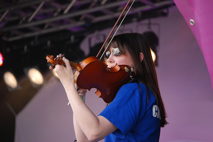 violin, violinist, music, instrument, concert, young, female