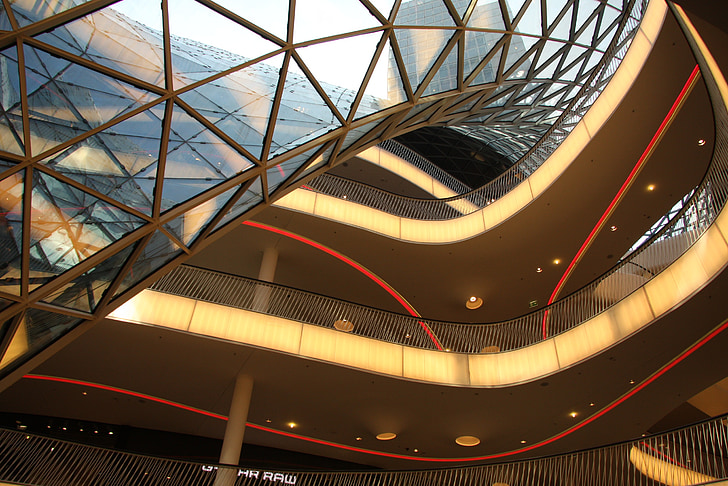 budynek, Frankfurt nad Menem, MyZeil, Architektura, nowoczesne, zbudowana konstrukcja, futurystyczny