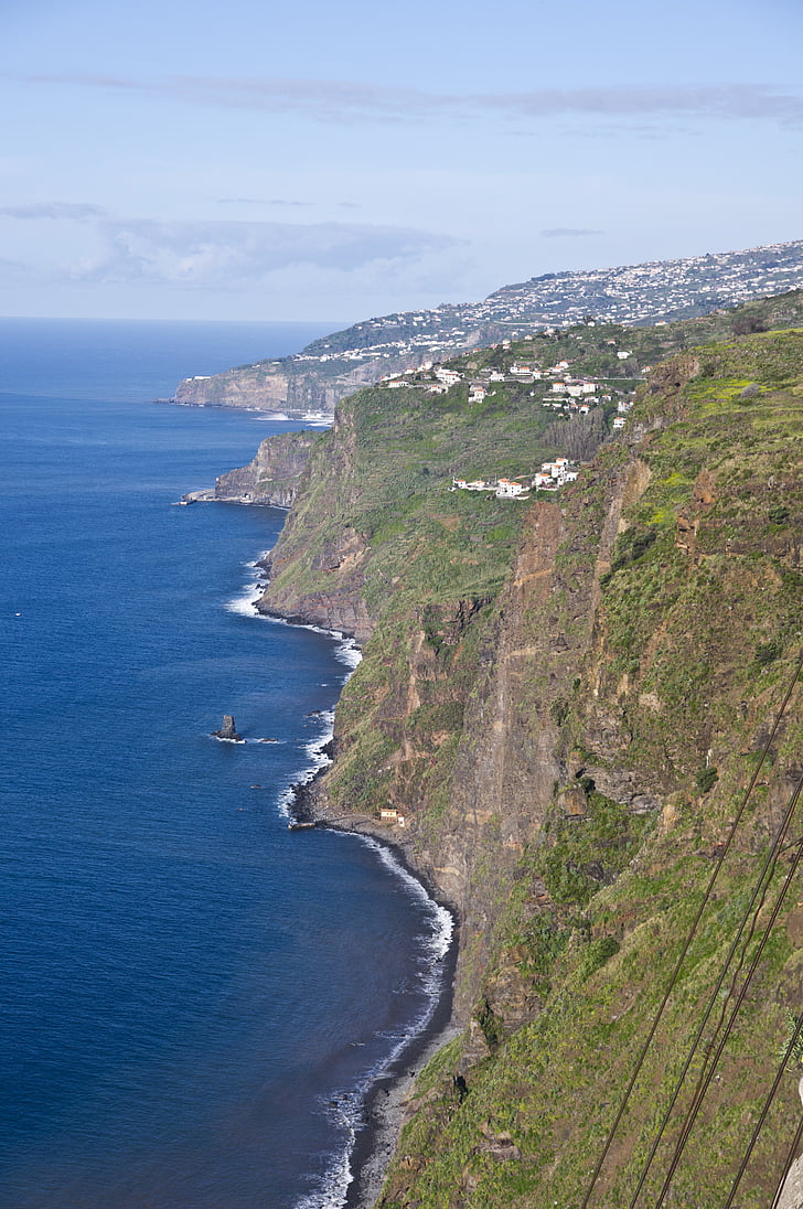 Madeira, tengerpart, óceán, tenger, szikla, tengerpart, természet