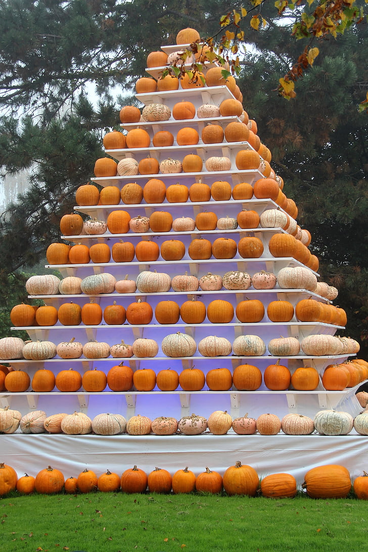 autumn, pyramid, pumpkin, halloween, deco, europa park, theme park
