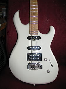 guitar, white guitar, the guitar, musician, band, rock, music