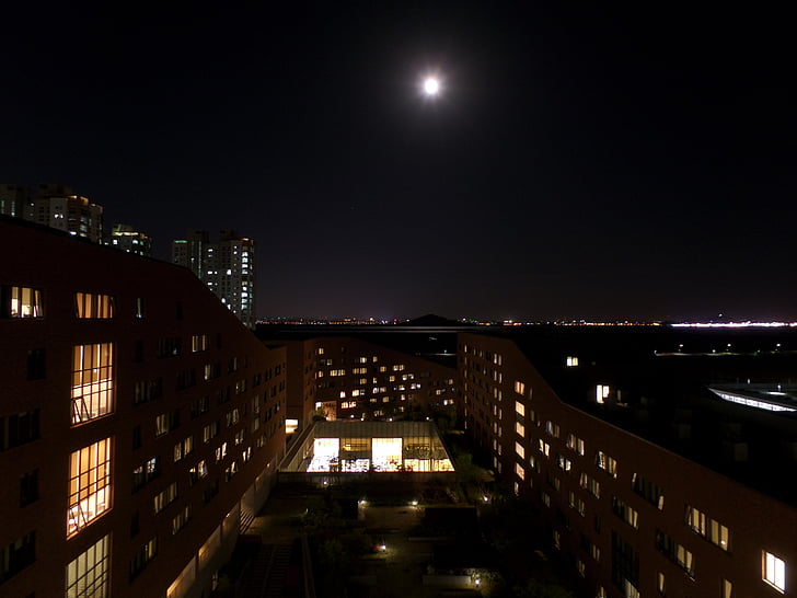 el cel de nit, Lluna, vista nocturna, ambient, a la nit, Lluna plena, nit