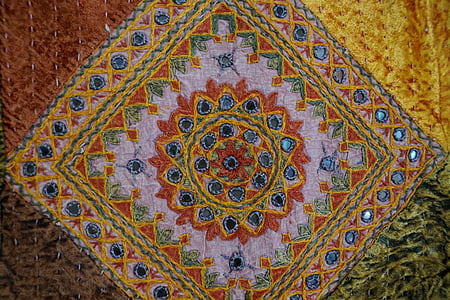 kain, kain, pola, tekstil, India, warna-warni, warna