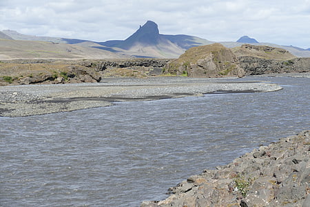 Islândia, marca de Thor, paisagem, natureza, natureza selvagem, montanhas, Rio