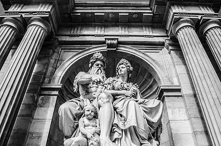 Wien, staty, byggnad, Österrike, kolumn, staty av en man, Immonen