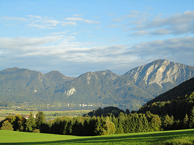 Horizon, nuvens, Alpenblick, névoa, Baviera, Alpina, Kampenwand