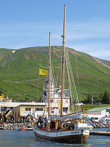 Исландия, обувка, вода, езеро, ветроходна лодка, порт, морски кораб