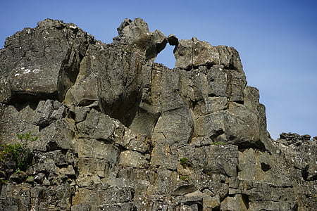 klints, kalns, ainava, daba, Islande, pingvellir, Rock - objekts