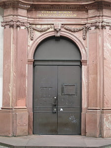 Architektura, dveře, vstup, staré, kámen, budova
