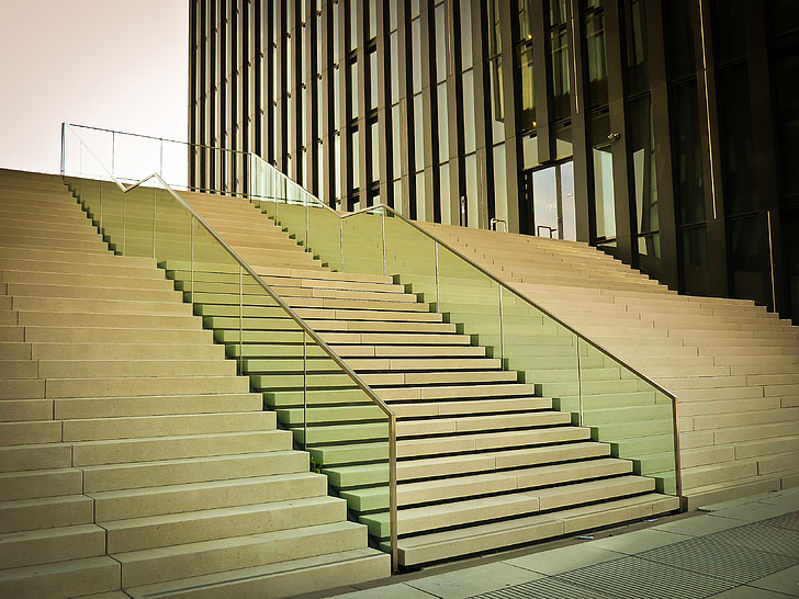 lépcsők, épület, építészet, fokozatosan, lépcső, szerkezete, Düsseldorf