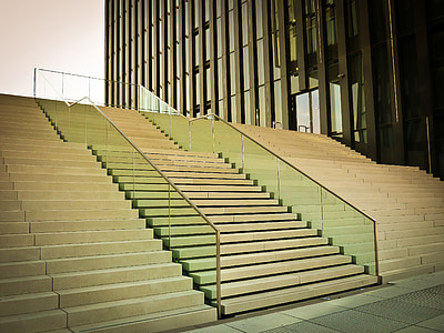 merdiven, Bina, mimari, yavaş yavaş, merdiven, yapısı, Düsseldorf