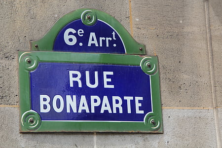 Paříž, Rue, Bonaparte, podepsat, ulice