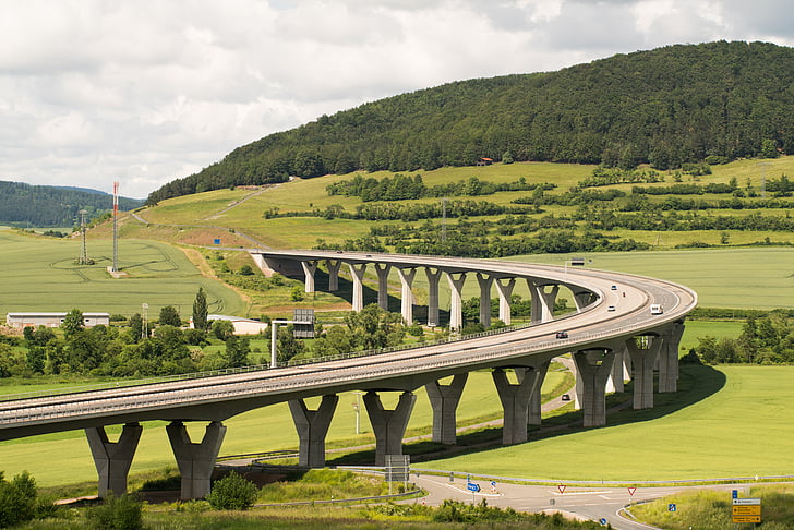 autocesta, promet, krajolik, infrastrukture, ulice, Njemačka, most