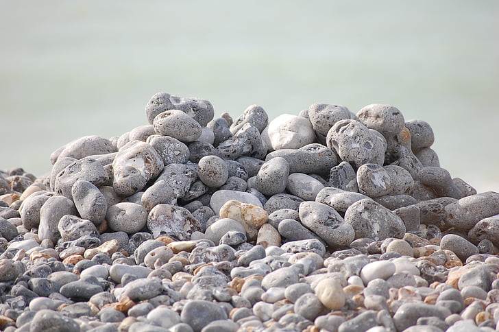stein, stranden, rundt stone, småstein, kysten