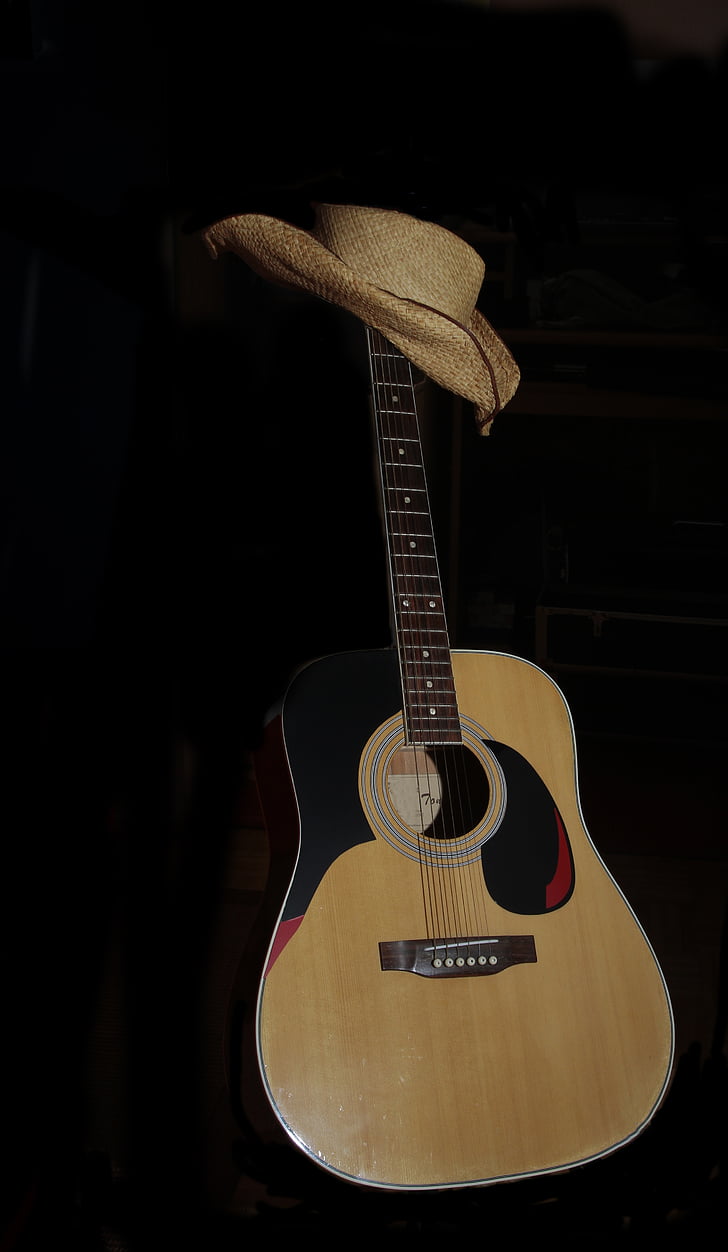 guitar, hat, westernhat, tonkunst, guitar player, soundbody, artists