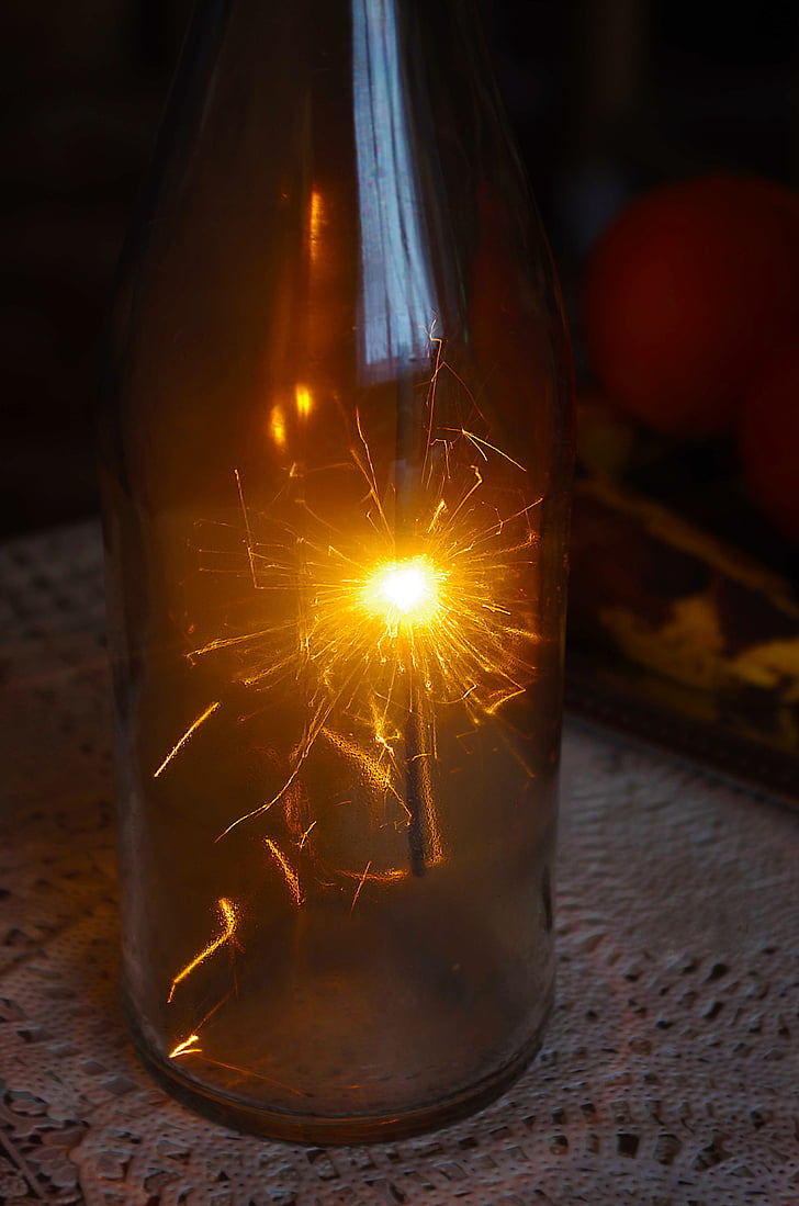 sparkler, glow, light, spark, new year day, new year, 2015