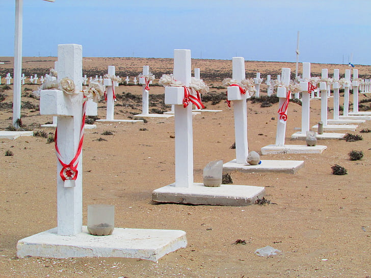 cemitério, Cruz, deserto